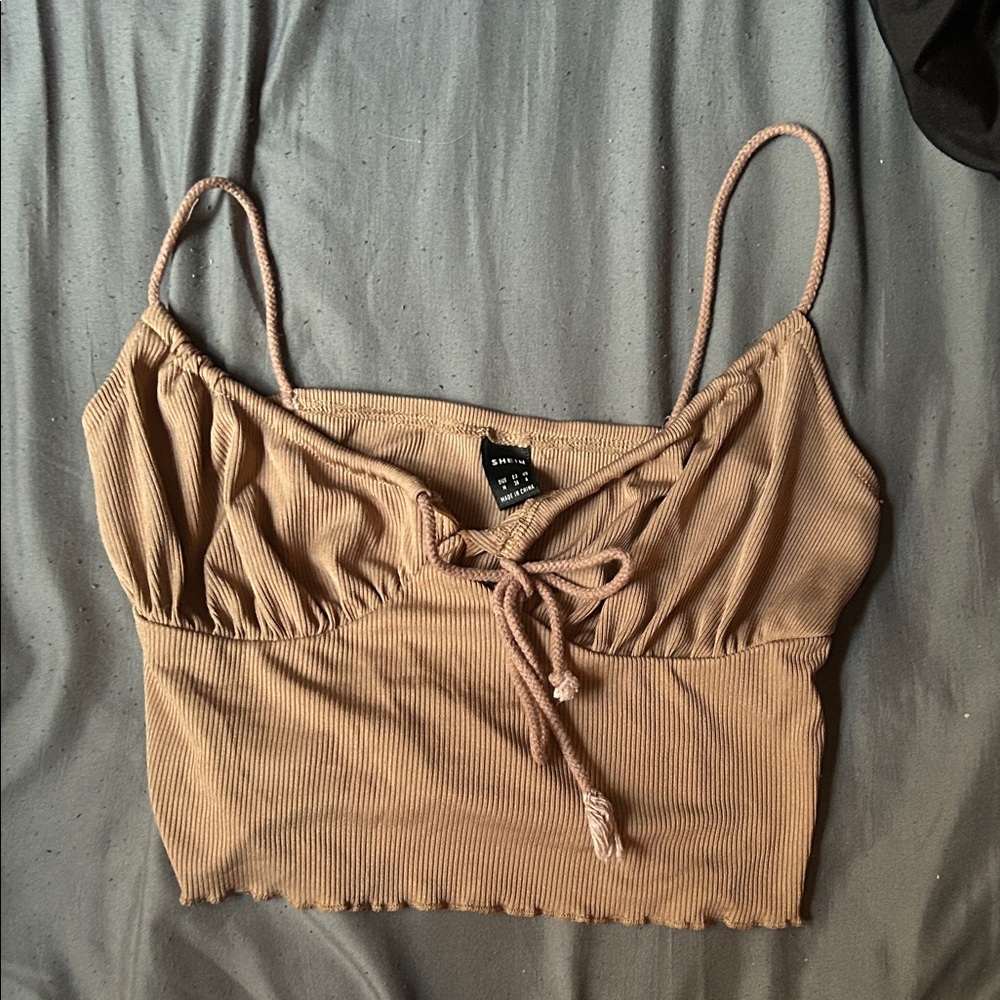Brown crop top